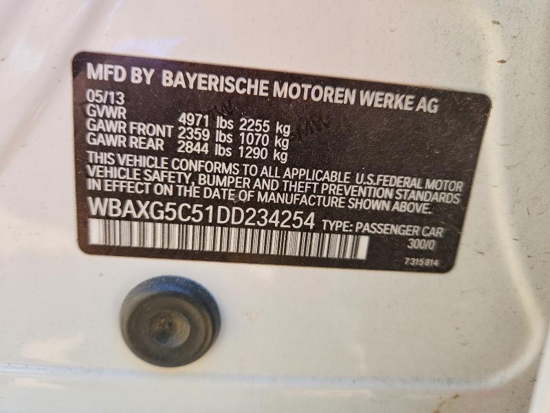 Продаж на аукціоні авто 2013 Bmw 528, vin: WBAXG5C51DD234254, номер лоту: 50747976