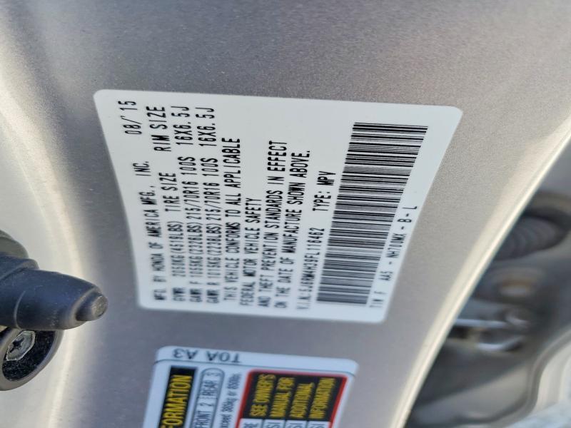 Aukcja sprzedaży 2015 Honda Cr-v, vin: 5J6RM4H39FL116462, numer aukcji: 50323196