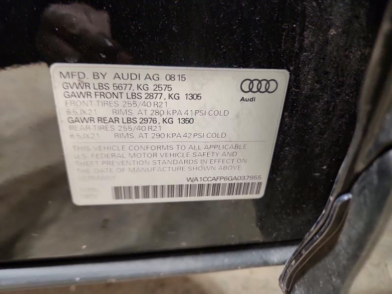 2016 Audi Sq5 მანქანა იყიდება აუქციონზე, vin: WA1CCAFP6GA037955, აუქციონის ნომერი: 48771866