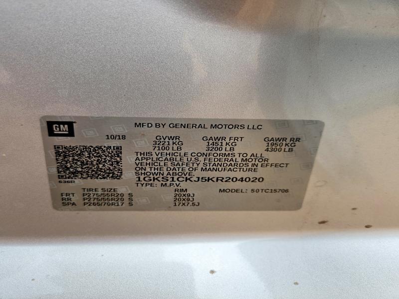 Продаж на аукціоні авто 2019 Gmc Yukon, vin: 1GKS1CKJ5KR204020, номер лоту: 51369936
