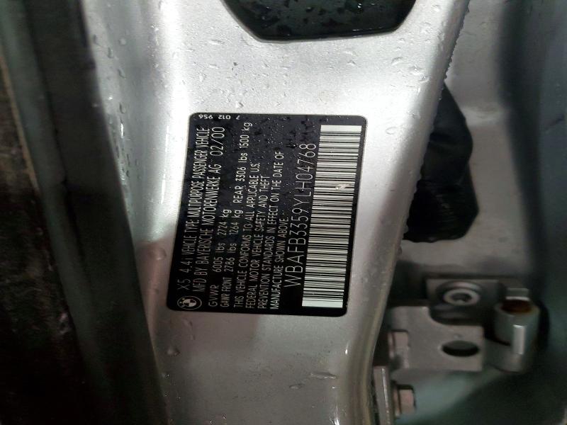 48975966 :رقم المزاد ، WBAFB3359YLH04768 vin ، 2000 Bmw X5 مزاد بيع