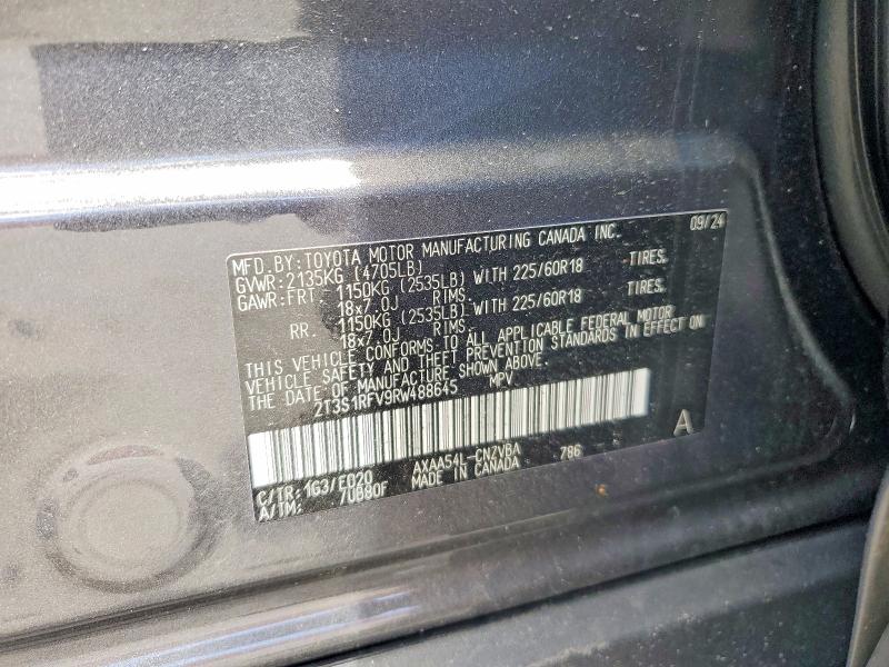 48291176 :رقم المزاد ، 2T3S1RFV9RW488645 vin ، 2024 Toyota Rav4 مزاد بيع