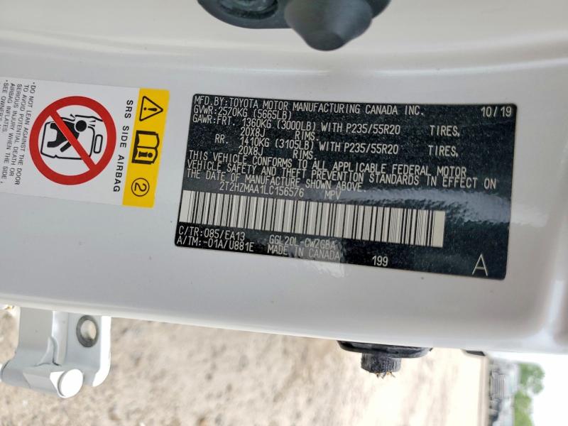 51339456 :رقم المزاد ، 2T2HZMAA1LC156576 vin ، 2020 Lexus Rx مزاد بيع