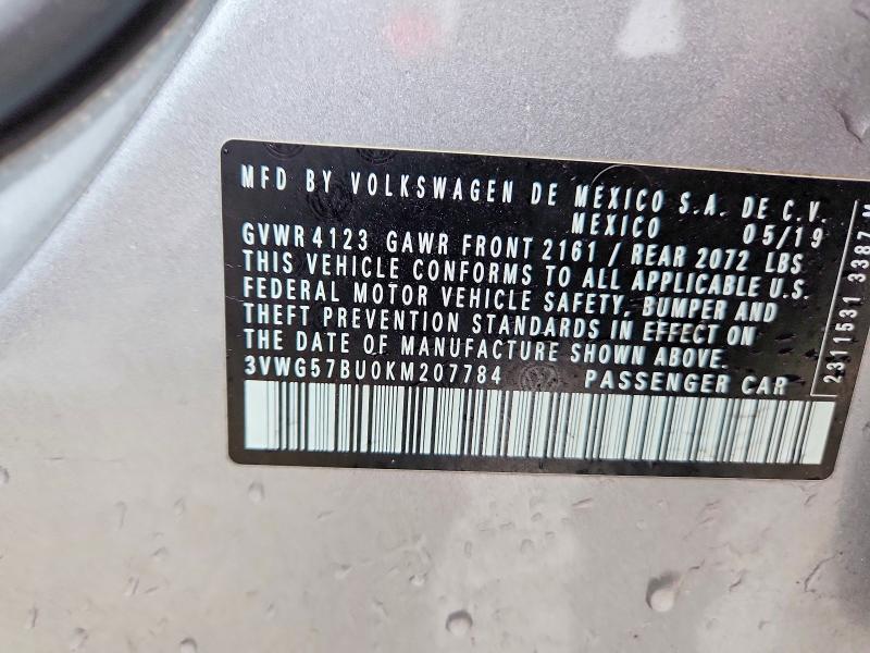 Aukcja sprzedaży 2019 Volkswagen Jetta, vin: 3VWG57BU0KM207784, numer aukcji: 48669466