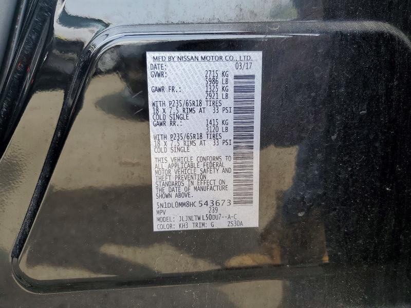 Aukcja sprzedaży 2017 Infiniti Qx60, vin: 5N1DL0MM8HC543673, numer aukcji: 49993526