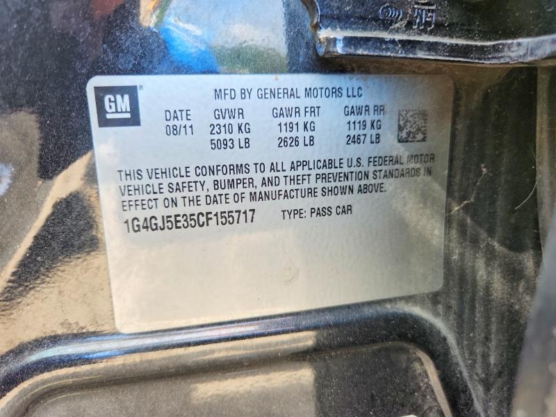 Продажа на аукционе авто 2012 Buick Lacrosse, vin: 1G4GJ5E35CF155717, номер лота: 51089156