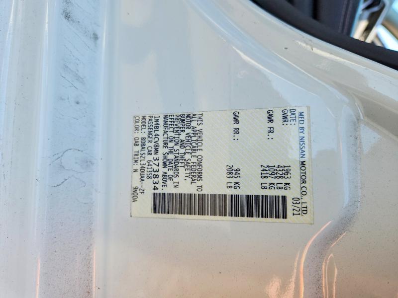 Aukcja sprzedaży 2021 Nissan Altima, vin: 1N4BL4CV8MN373834, numer aukcji: 51131456