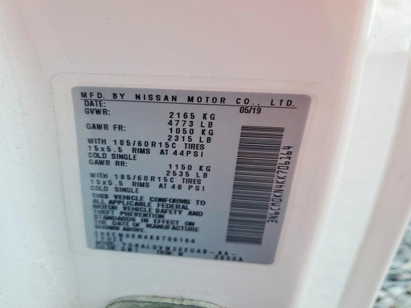 Продажа на аукционе авто 2019 Nissan Nv200, vin: 3N6CM0KN4KK706164, номер лота: 48879696