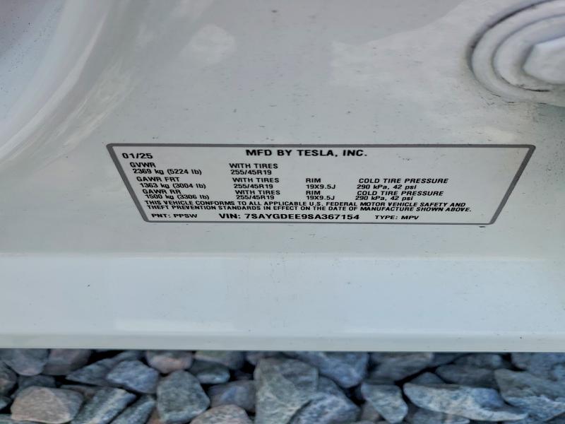 Продаж на аукціоні авто 2025 Tesla Model Y, vin: 7SAYGDEE9SA367154, номер лоту: 48954806