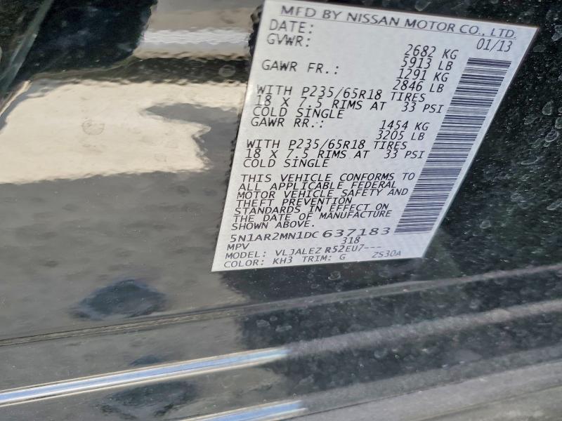 Продаж на аукціоні авто 2013 Nissan Pathfinder, vin: 5N1AR2MN1DC637183, номер лоту: 51035726