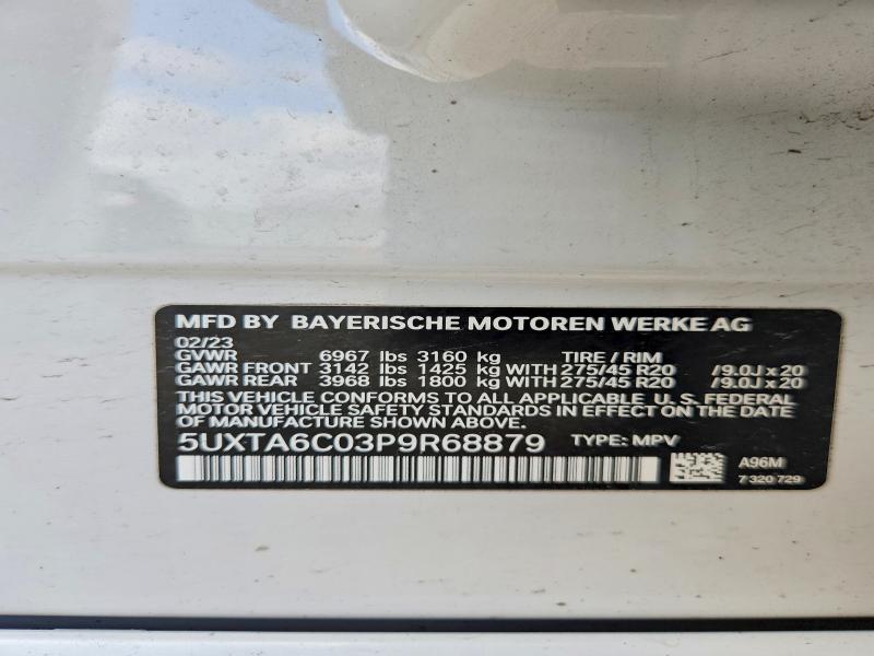 50475606 :رقم المزاد ، 5UXTA6C03P9R68879 vin ، 2023 Bmw X5 مزاد بيع