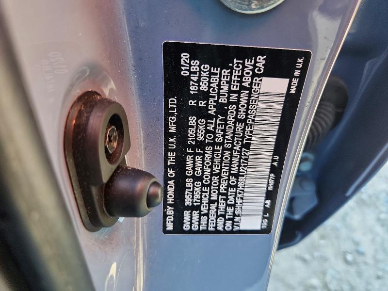 Aukcja sprzedaży 2020 Honda Civic, vin: SHHFK7H68LU217127, numer aukcji: 49877526