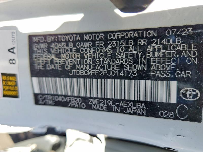 Продажа на аукционе авто 2023 Toyota Corolla Hybrid, vin: JTDBCMFE2PJ014173, номер лота: 48932626