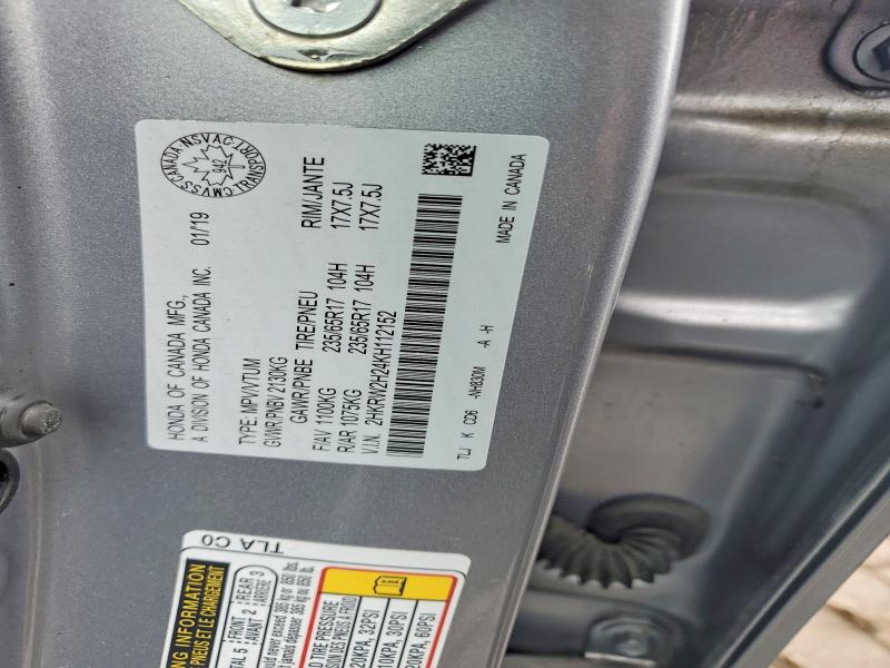 49830296 :رقم المزاد ، 2HKRW2H24KH112152 vin ، 2019 Honda Cr-v مزاد بيع