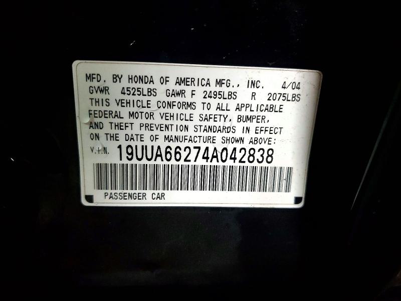 48989836 :رقم المزاد ، 19UUA66274A042838 vin ، 2004 Acura Tl مزاد بيع