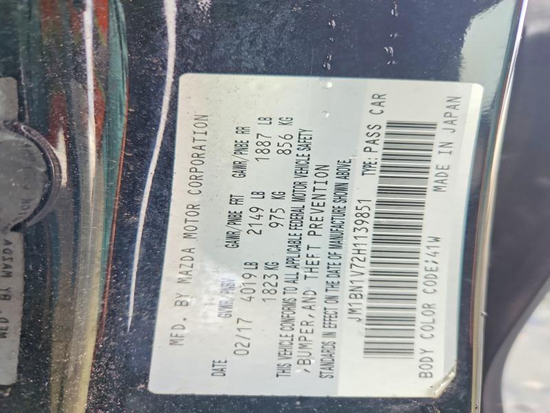 Продажа на аукционе авто 2017 Mazda 3, vin: JM1BN1V72H1139851, номер лота: 51673116