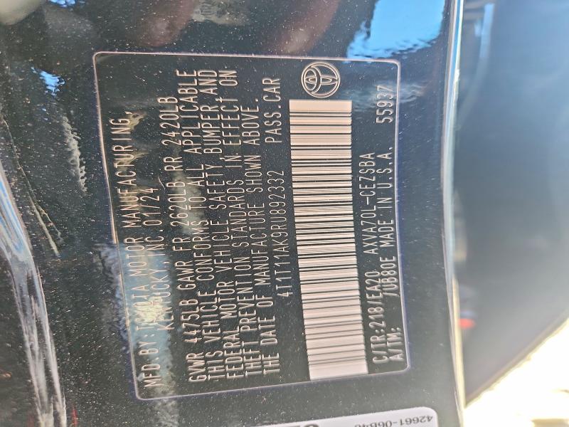 Продажа на аукционе авто 2024 Toyota Camry, vin: 4T1T11AK9RU892332, номер лота: 53998796