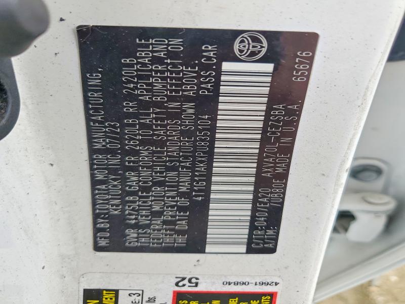 Продажа на аукционе авто 2023 Toyota Camry, vin: 4T1G11AKXPU835104, номер лота: 50412276