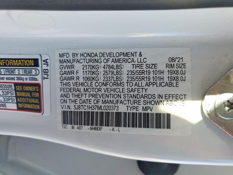 Продаж на аукціоні авто 2021 Acura Rdx, vin: 5J8TC1H37ML020373, номер лоту: 48749816
