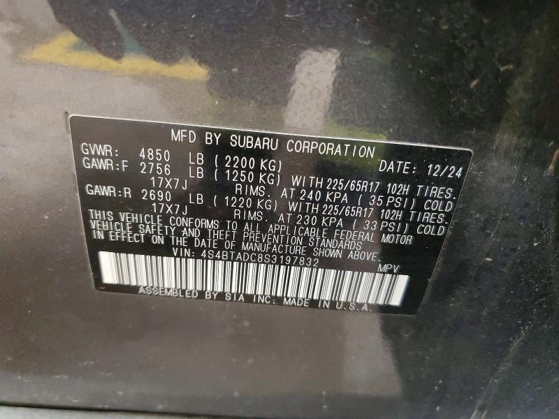 Aukcja sprzedaży 2025 Subaru Outback, vin: 4S4BTADC8S3197832, numer aukcji: 48462886