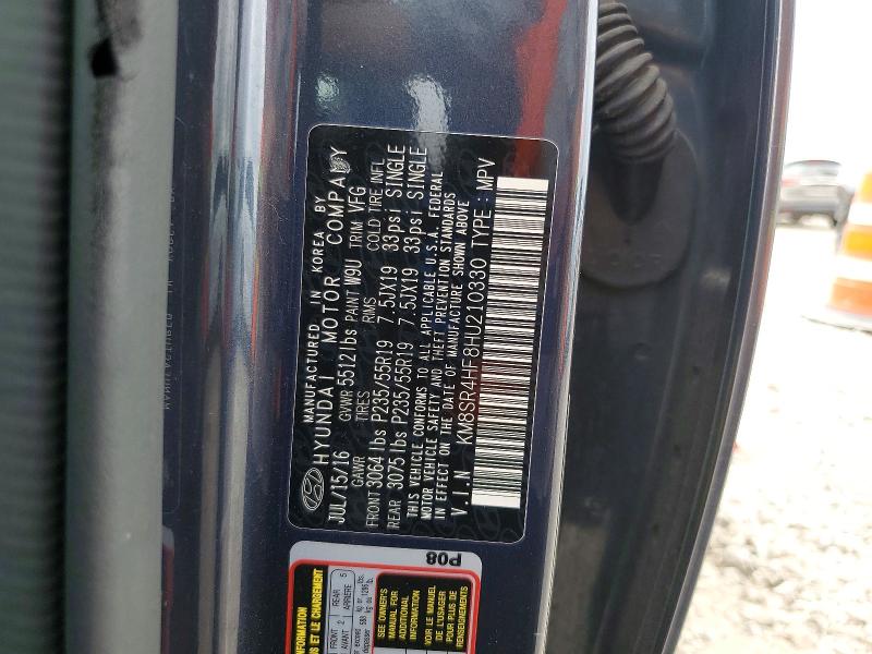 Aukcja sprzedaży 2017 Hyundai Santa Fe, vin: KM8SR4HF8HU210330, numer aukcji: 51648196
