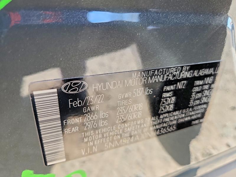 Продаж на аукціоні авто 2022 Hyundai Santa Fe, vin: 5NMS24AJ0NH436565, номер лоту: 50003776