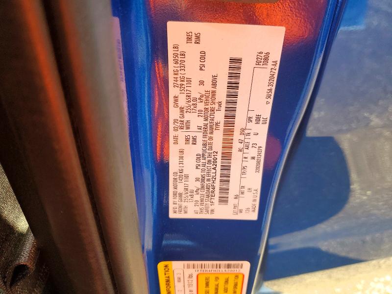 Продажа на аукционе авто 2020 Ford Ranger, vin: 1FTER4FH2LLA20012, номер лота: 51167566