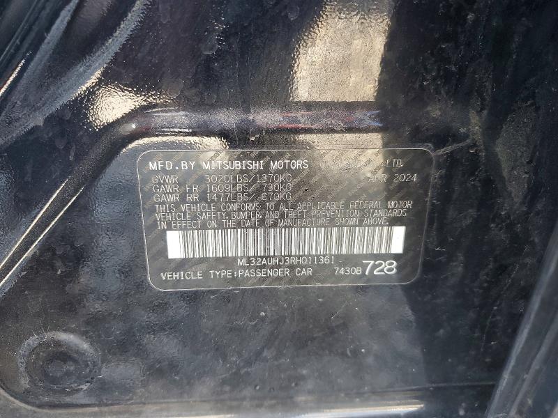 Продаж на аукціоні авто 2024 Mitsubishi Mirage, vin: ML32AUHJ3RH011361, номер лоту: 48630016