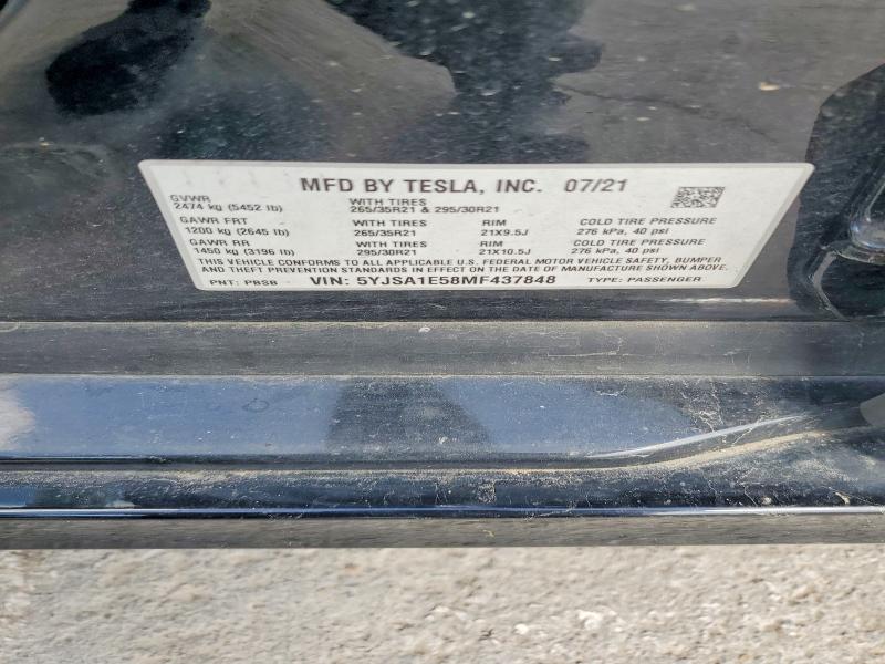 Продажа на аукционе авто 2021 Tesla Model S, vin: 5YJSA1E58MF437848, номер лота: 50266536