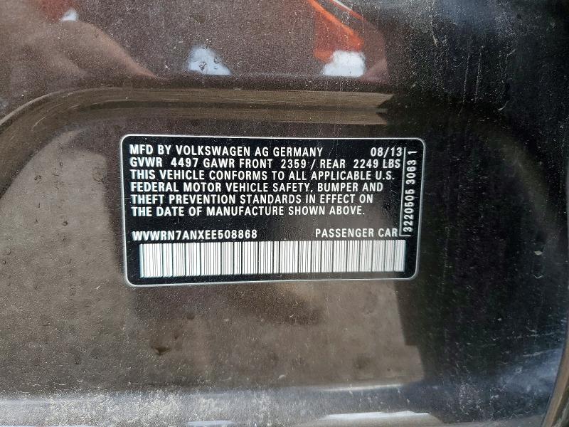 2014 Volkswagen Cc მანქანა იყიდება აუქციონზე, vin: WVWRN7ANXEE508868, აუქციონის ნომერი: 49406856