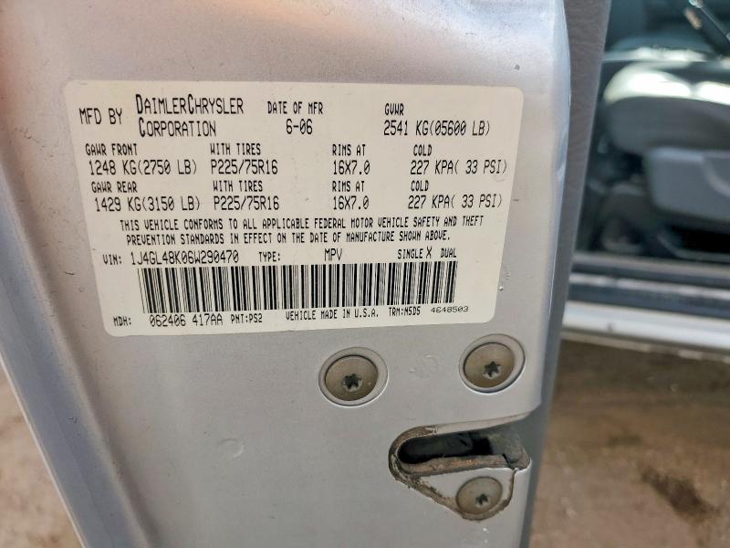 Aukcja sprzedaży 2006 Jeep Liberty, vin: 1J4GL48K06W290470, numer aukcji: 48532946