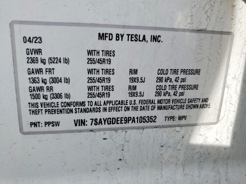 Aukcja sprzedaży 2023 Tesla Model Y, vin: 7SAYGDEE9PA105352, numer aukcji: 49396966