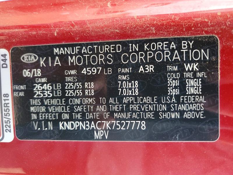 Aukcja sprzedaży 2019 Kia Sportage, vin: KNDPN3AC7K7527778, numer aukcji: 50764686