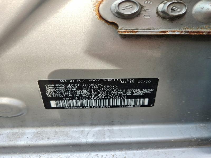 Продажа на аукционе авто 2011 Subaru Impreza, vin: JF1GE6B68BH503578, номер лота: 49730306