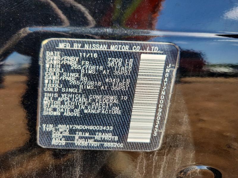 Продаж на аукціоні авто 2017 Nissan Armada, vin: JN8AY2ND0H9003433, номер лоту: 48596576