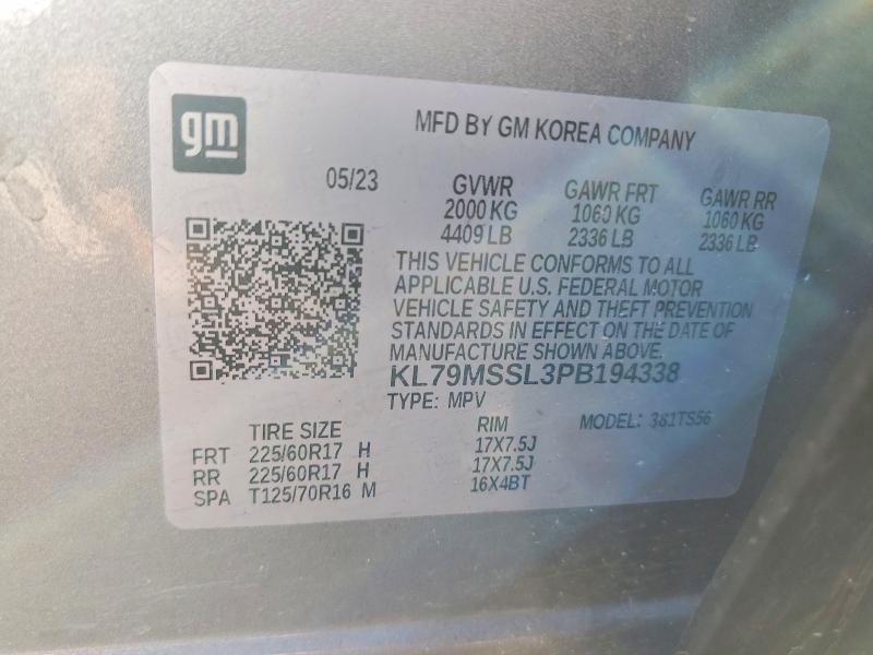 Aukcja sprzedaży 2023 Chevrolet Trailblazer, vin: KL79MSSL3PB194338, numer aukcji: 49491346