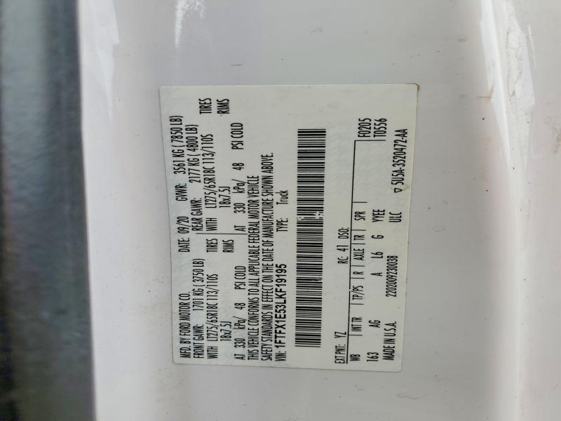 Aukcja sprzedaży 2020 Ford F150, vin: 1FTFX1E53LKF19195, numer aukcji: 51523116