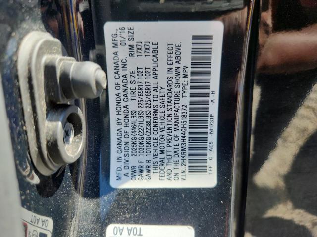 50799206 :رقم المزاد ، 2HKRM3H44GH518372 vin ، 2016 Honda Cr-v مزاد بيع