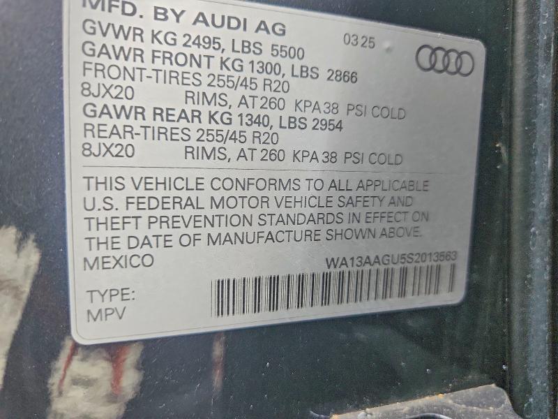 Aukcja sprzedaży 2025 Audi Q5, vin: WA13AAGU5S2013563, numer aukcji: 51958426
