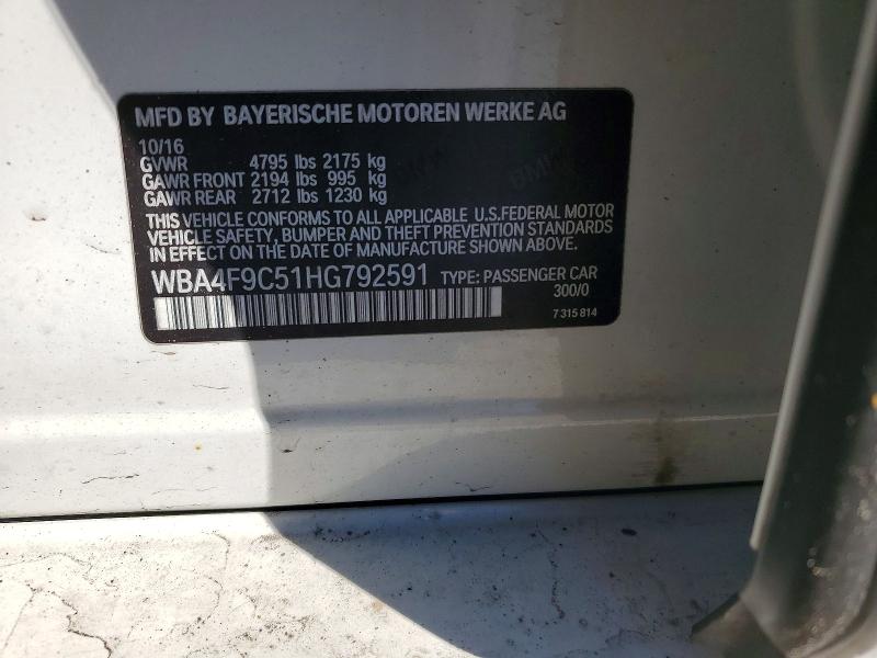 Aukcja sprzedaży 2017 Bmw 430xi, vin: WBA4F9C51HG792591, numer aukcji: 48243206