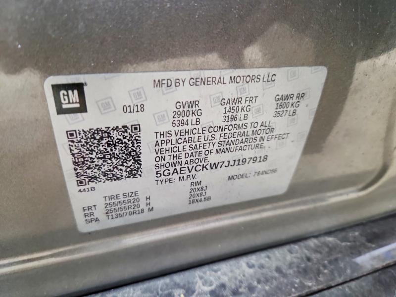 Aukcja sprzedaży 2018 Buick Enclave, vin: 5GAEVCKW7JJ197918, numer aukcji: 52075116