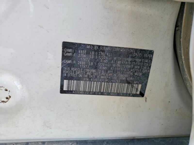 Продаж на аукціоні авто 2024 Subaru Outback, vin: 4S4BTADC5R3266793, номер лоту: 50181136