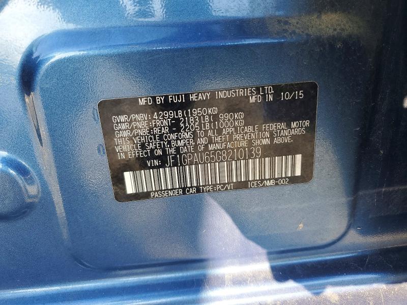 2016 Subaru Impreza მანქანა იყიდება აუქციონზე, vin: JF1GPAU65G8210139, აუქციონის ნომერი: 49547276