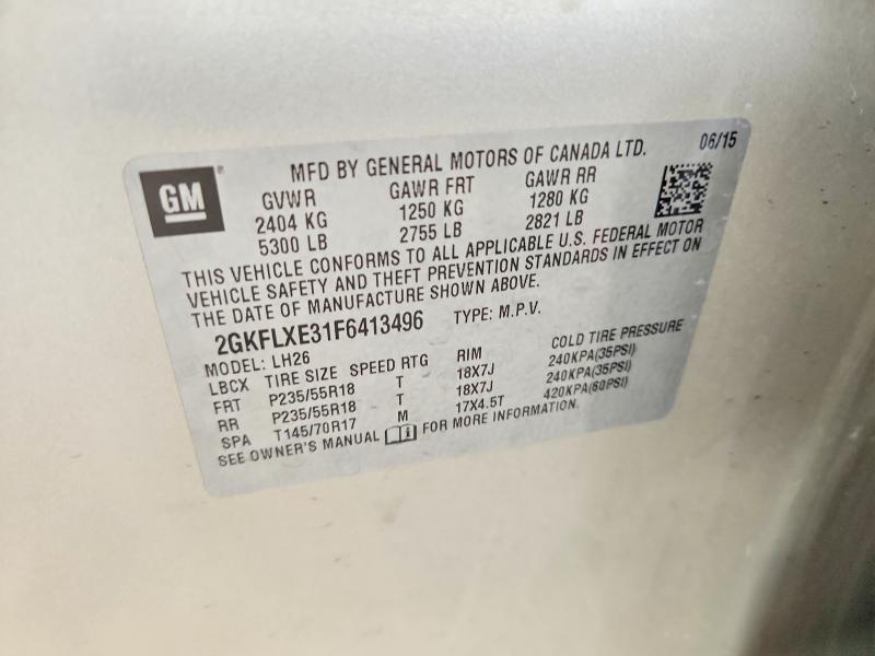 Продаж на аукціоні авто 2015 Gmc Terrain, vin: 2GKFLXE31F6413496, номер лоту: 49427646