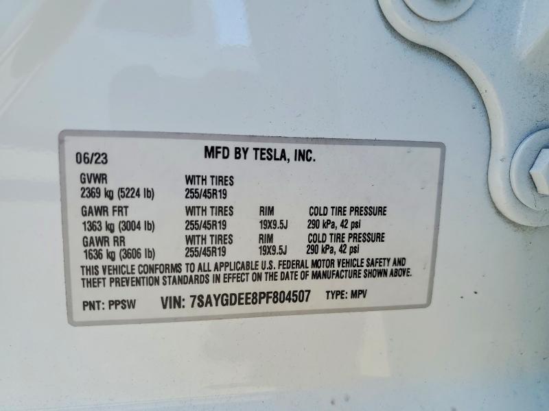 Продаж на аукціоні авто 2023 Tesla Model Y, vin: 7SAYGDEE8PF804507, номер лоту: 50780686