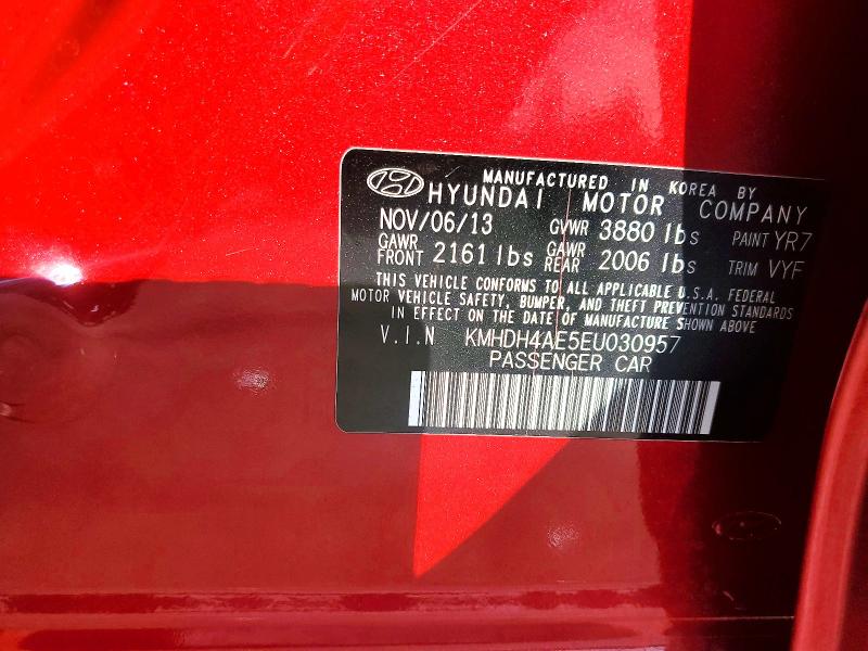 Aukcja sprzedaży 2014 Hyundai Elantra, vin: KMHDH4AE5EU030957, numer aukcji: 50368466