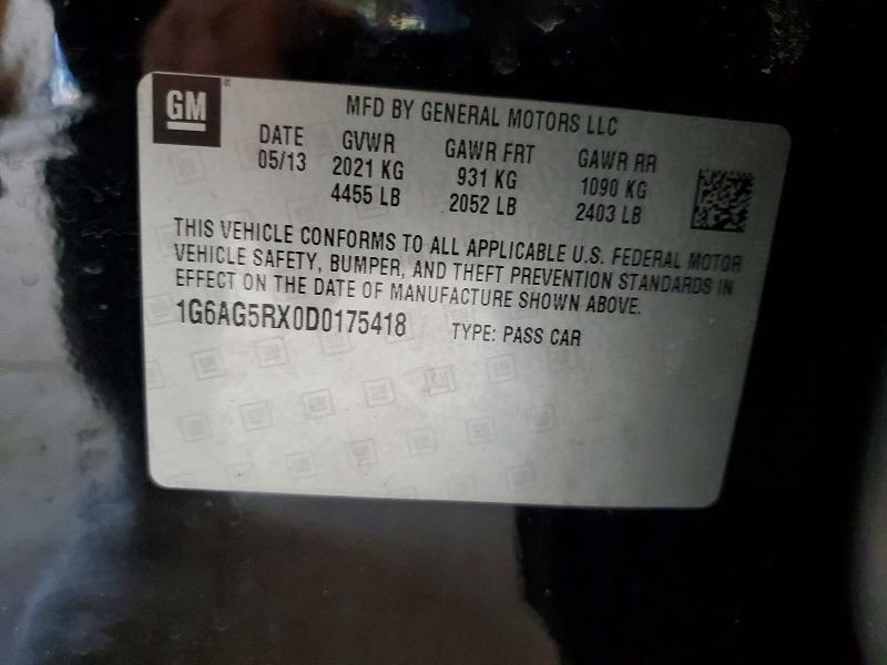 49223436 :رقم المزاد ، 1G6AG5RX0D0175418 vin ، 2013 Cadillac Ats مزاد بيع