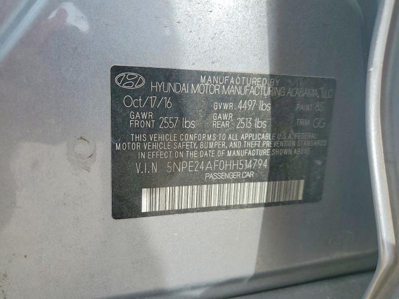 Продаж на аукціоні авто 2017 Hyundai Sonata, vin: 5NPE24AF0HH514794, номер лоту: 49274626