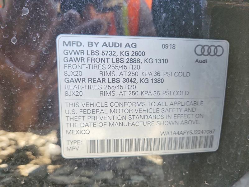 Продажа на аукционе авто 2018 Audi Sq5, vin: WA1A4AFY5J2247087, номер лота: 51500936