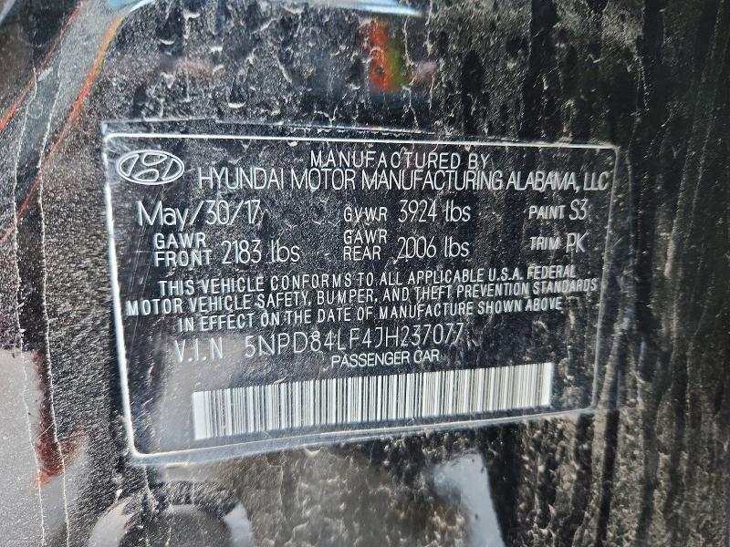 2018 Hyundai Elantra მანქანა იყიდება აუქციონზე, vin: 5NPD84LF4JH237077, აუქციონის ნომერი: 48419526